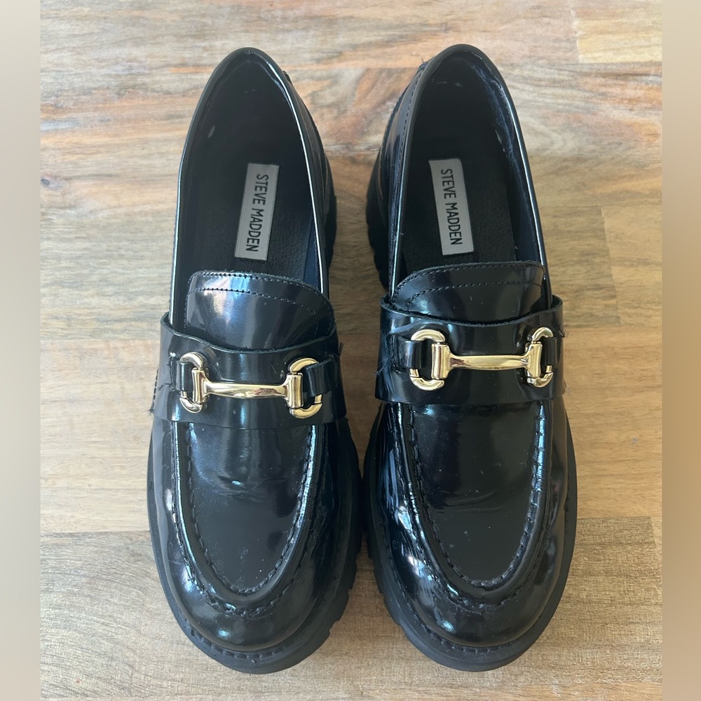Steve Madden Lando Black Loafers